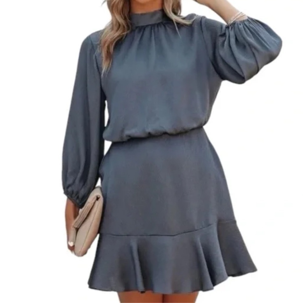 VICI Charcoal Ruffle Hem Mini Dress | Call me angel